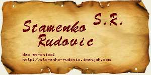 Stamenko Rudović vizit kartica
